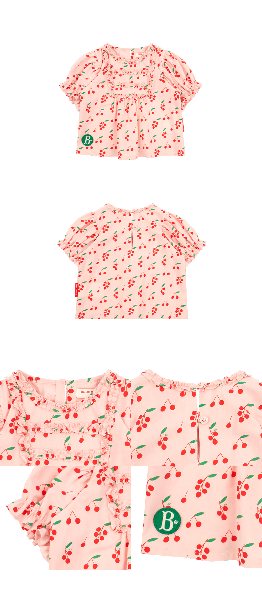 All over cherry baby frill blouse 상세 이미지