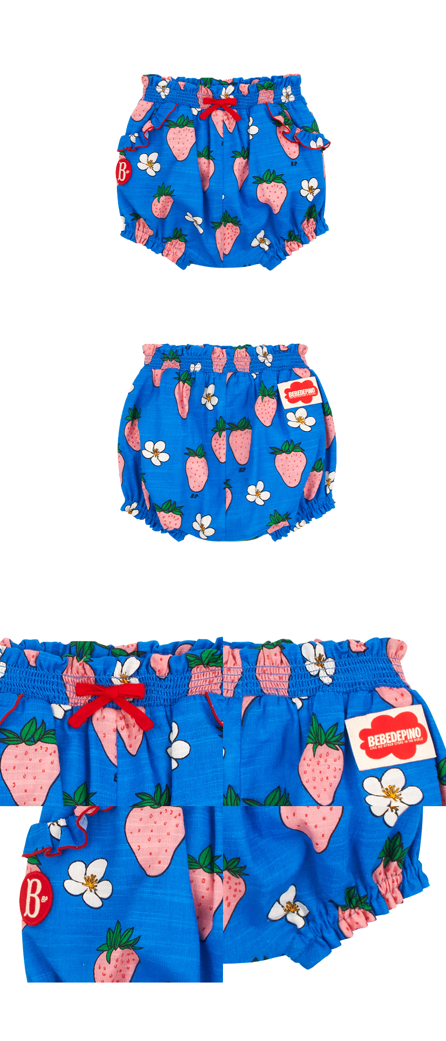 All over strawberry baby ruffle short pants 상세 이미지