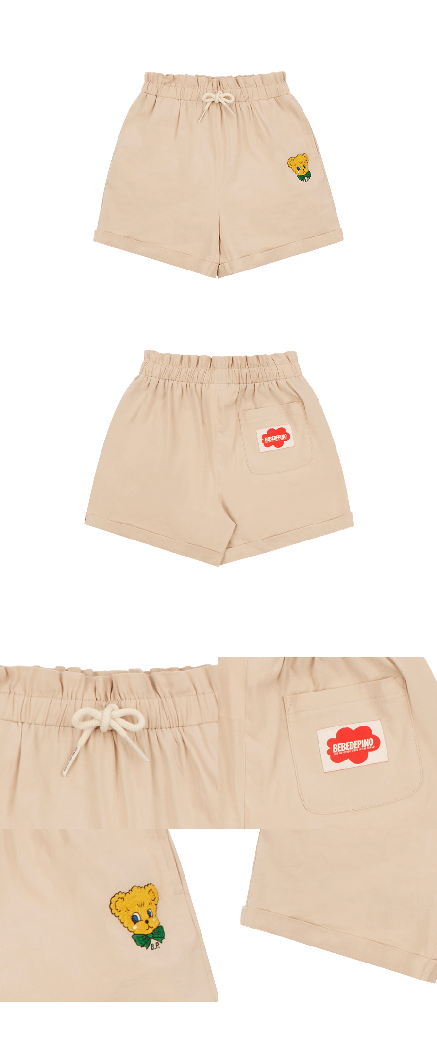 Jetaime poodle ruffle roll up linen shorts 상세 이미지