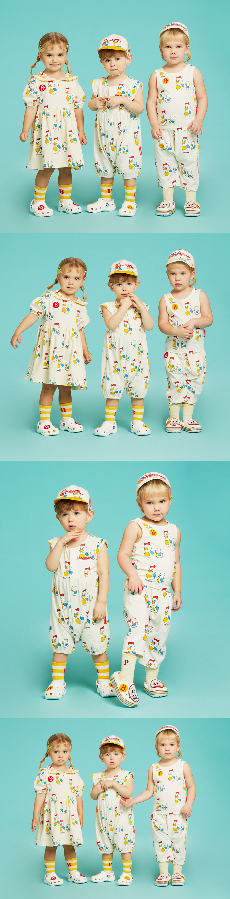 All over famille canard baby jersey pants 상세 이미지