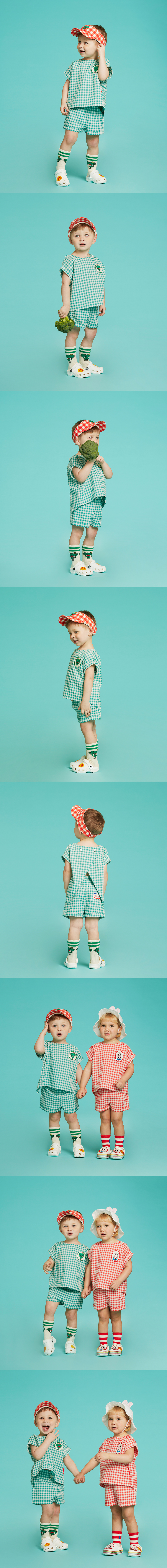 Brocoli baby gingham check short pants 상세 이미지