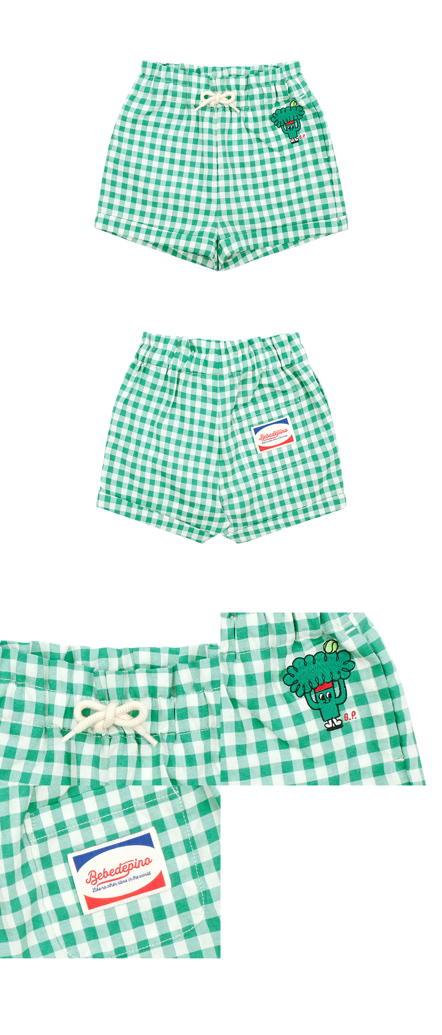 Brocoli baby gingham check short pants 상세 이미지