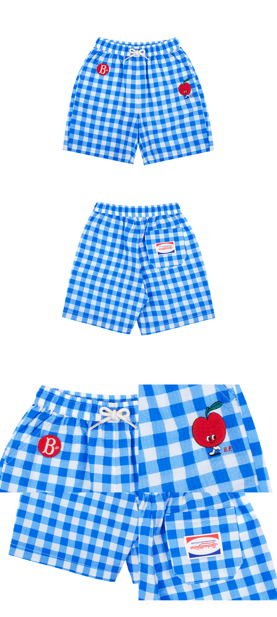 Pomme check cotton shorts 상세 이미지