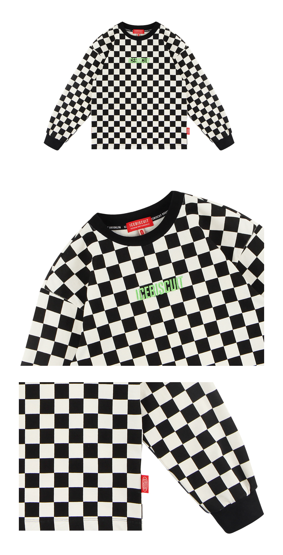 Icebiscuit checkerboard long sleeve tee 상세 이미지