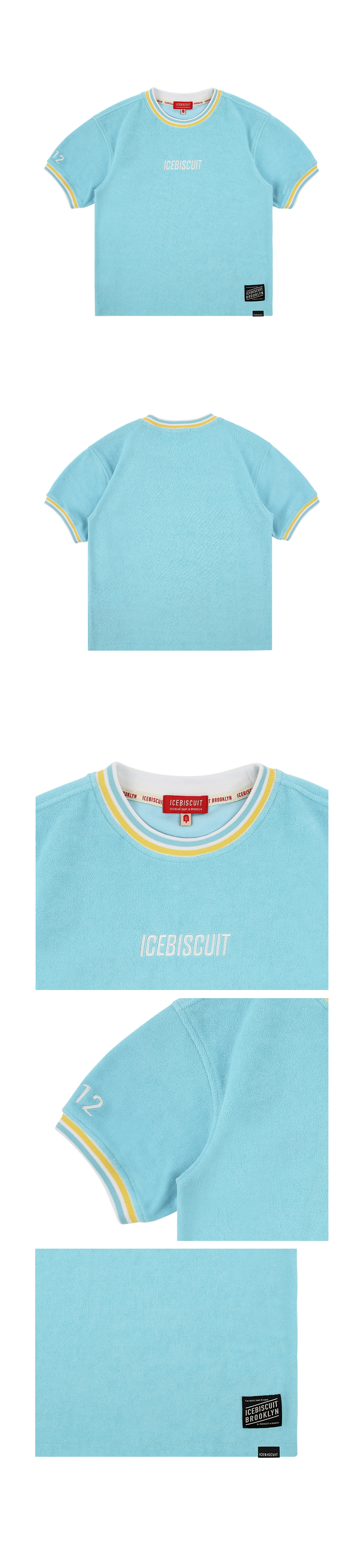 Icebiscuit stripe ribbed terry short sleeve t-shirt 상세 이미지