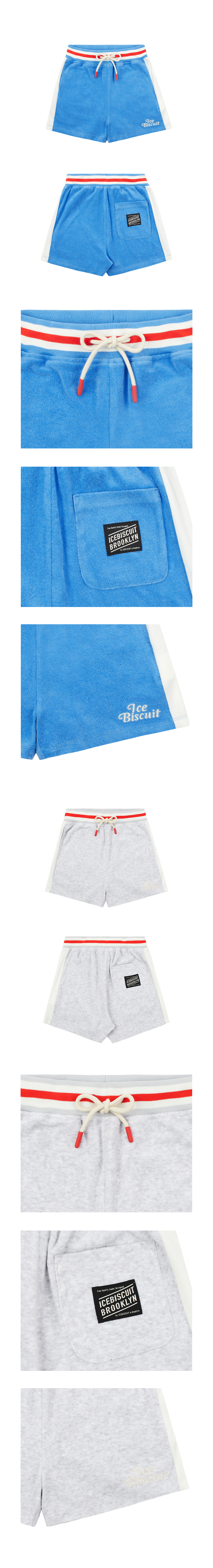 Icebiscuit color block terry girl shorts 상세 이미지