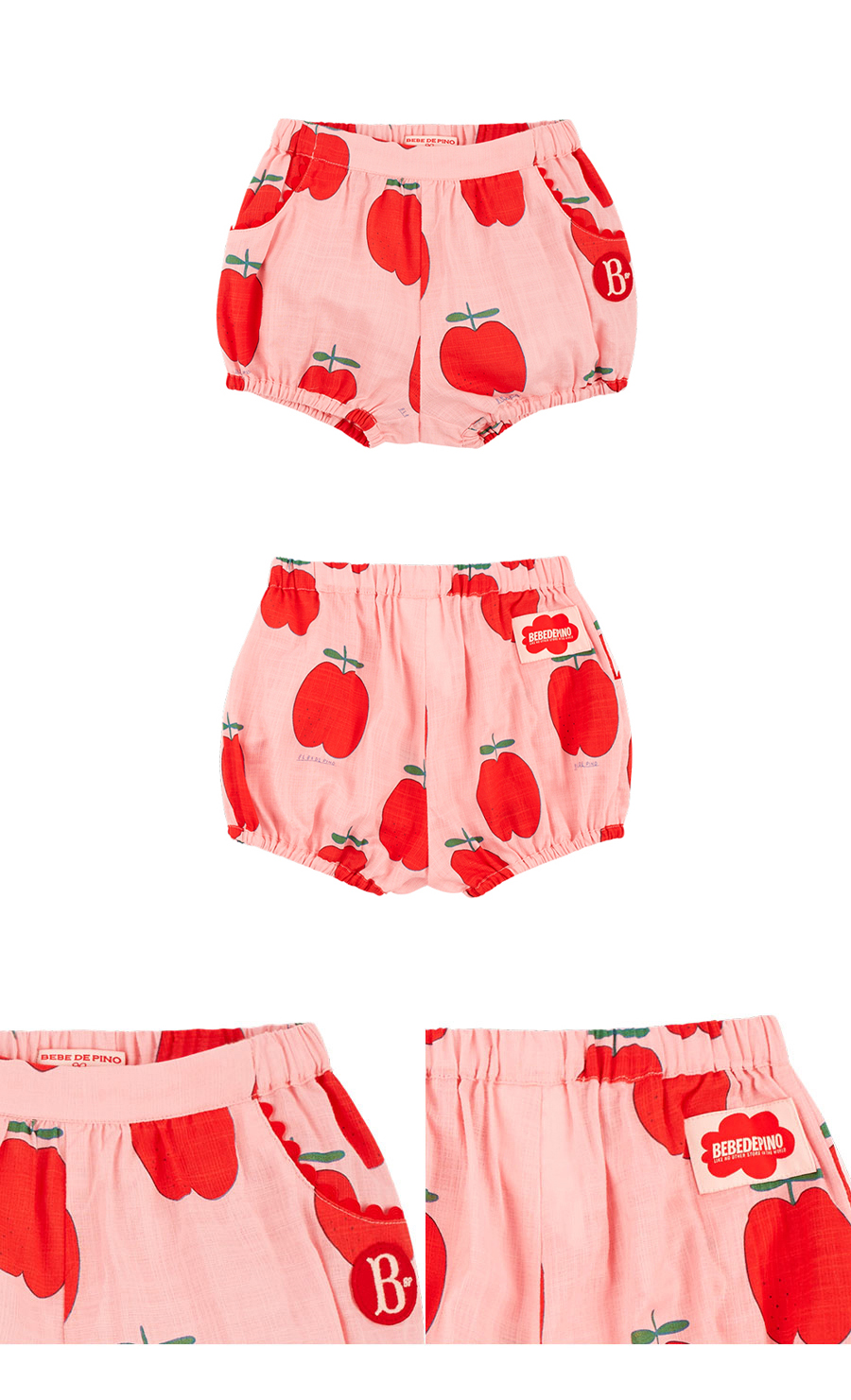 All over apple baby short pants 상세 이미지