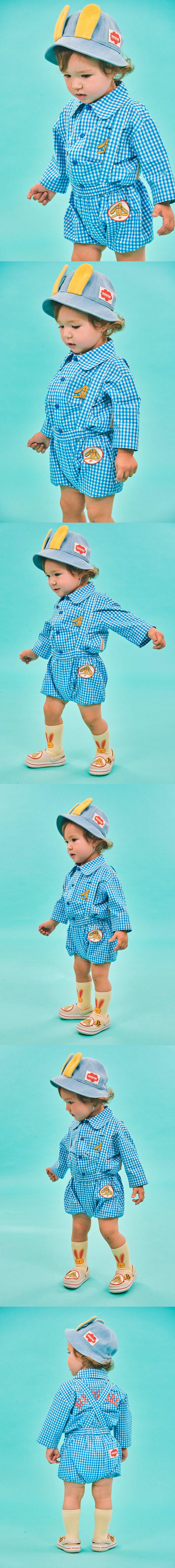 Little lotti baby check suspender with bloomer 상세 이미지