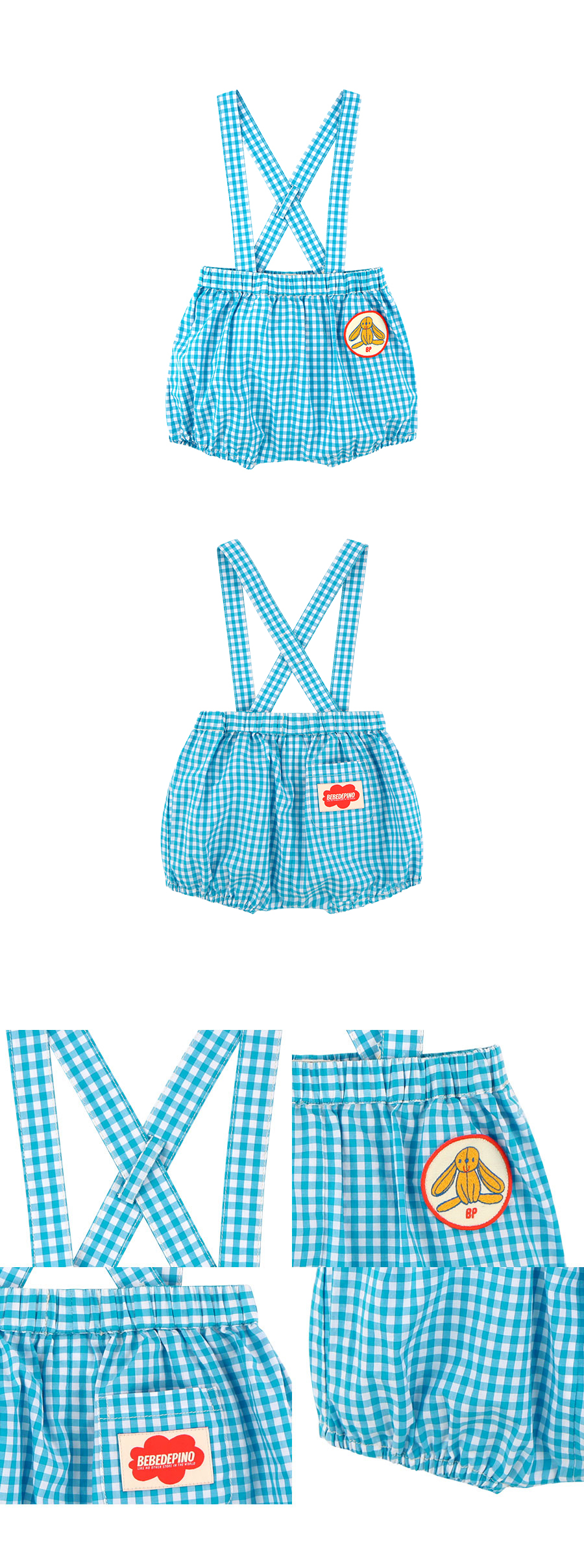 Little lotti baby check suspender with bloomer 상세 이미지
