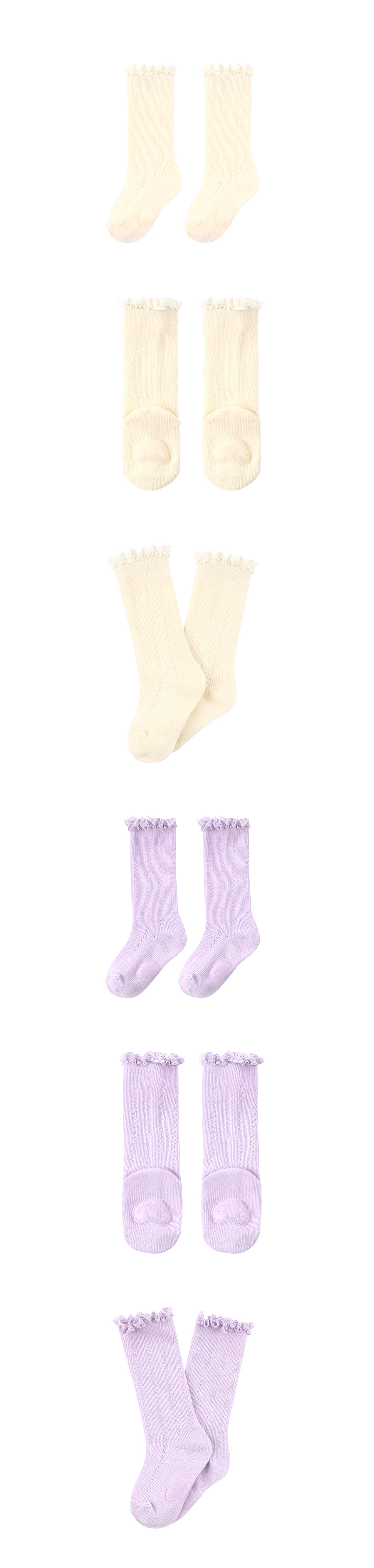 Openwork pattern summer lace knee socks 상세 이미지