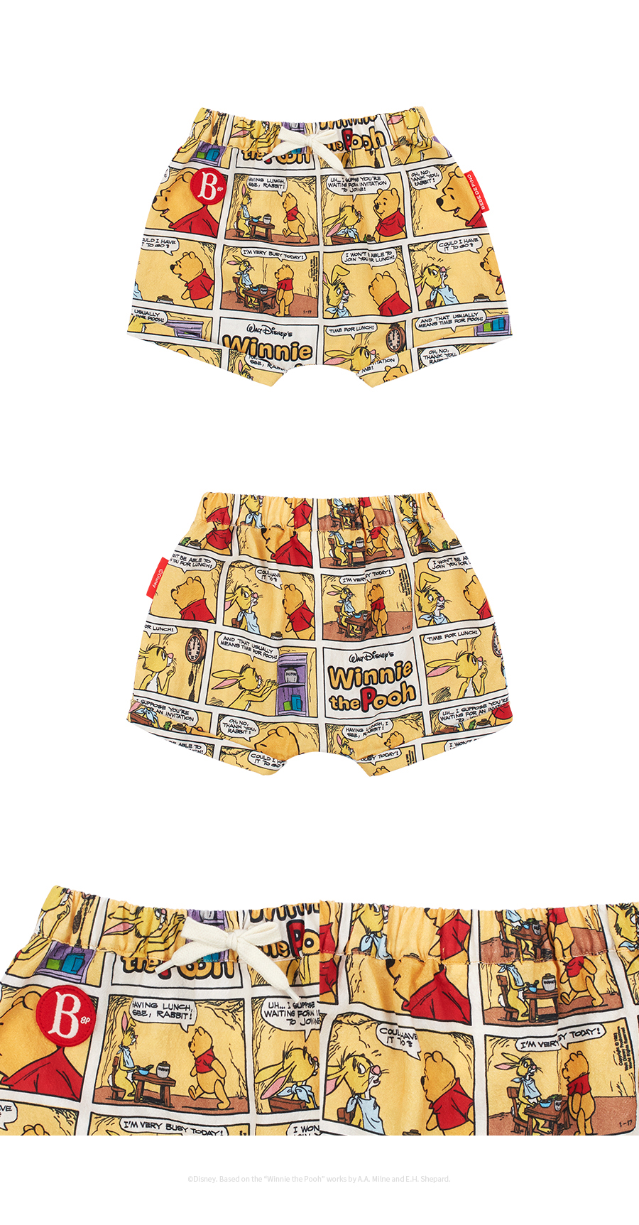 All over Winnie the Pooh baby short pants 상세 이미지