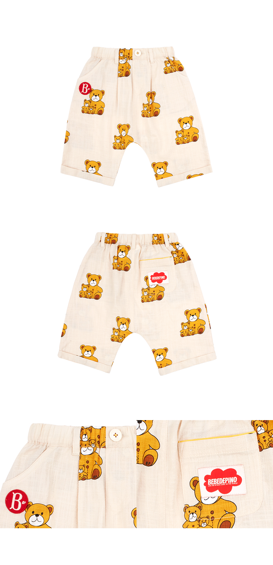 All over famille bear baby pants 상세 이미지