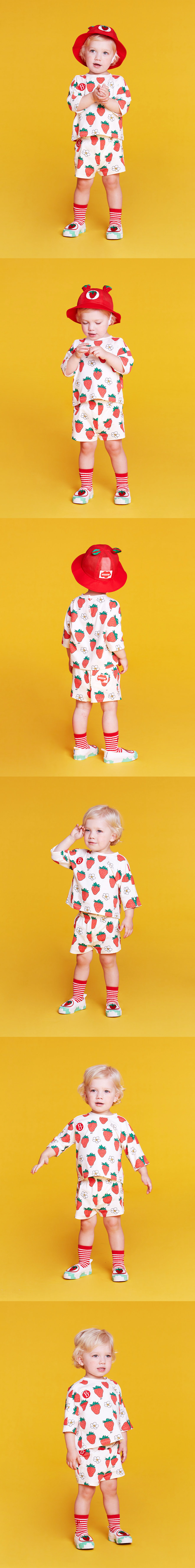 All over strawberry baby jersey pants 상세 이미지