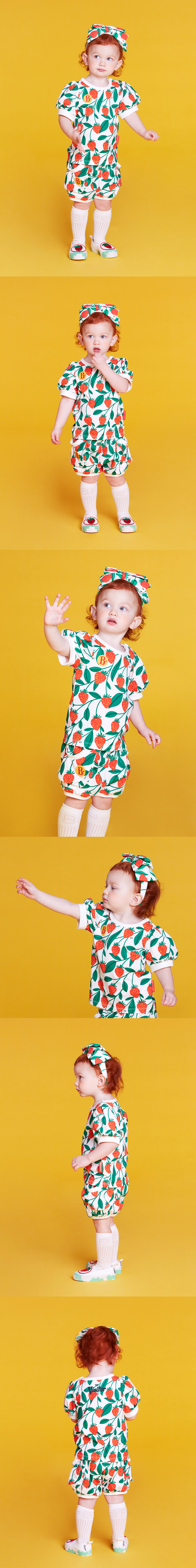 All over strawberry baby puff sleeve tee 상세 이미지