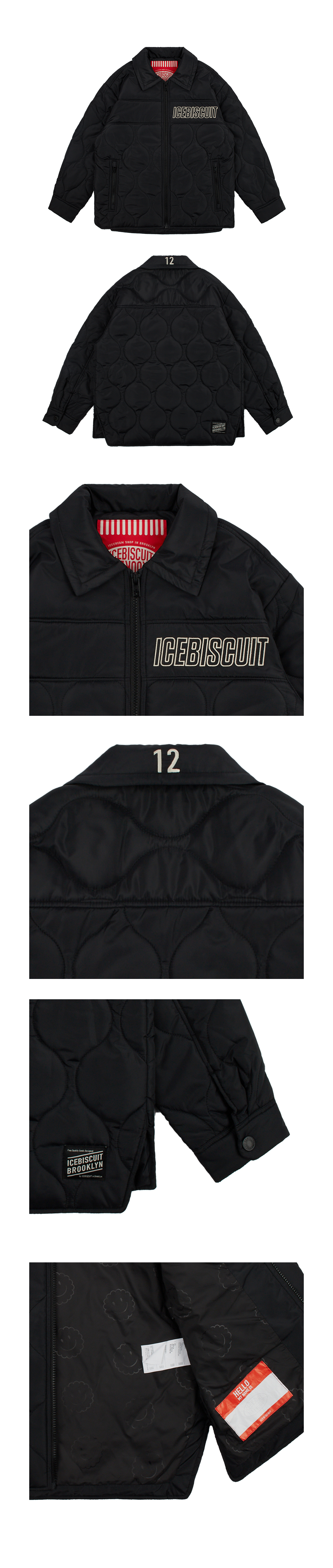 Icebiscuit letter graphic quilted coach jacket 상세 이미지
