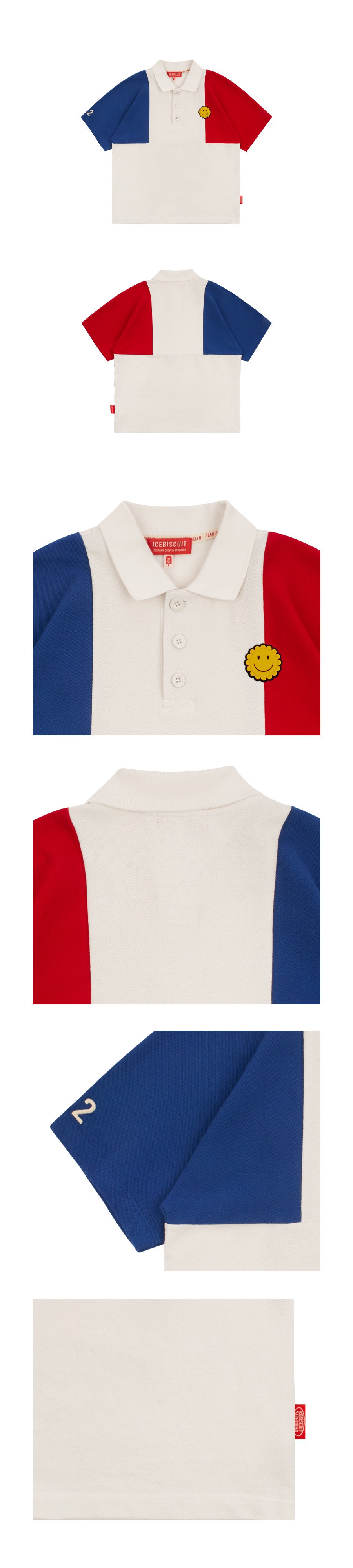 Smile icebiscuit color block polo shirt 상세 이미지