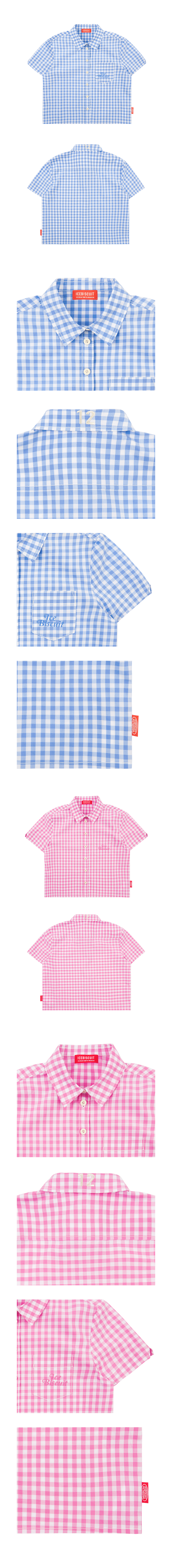 Icebiscuit embroidery point check shirt 상세 이미지